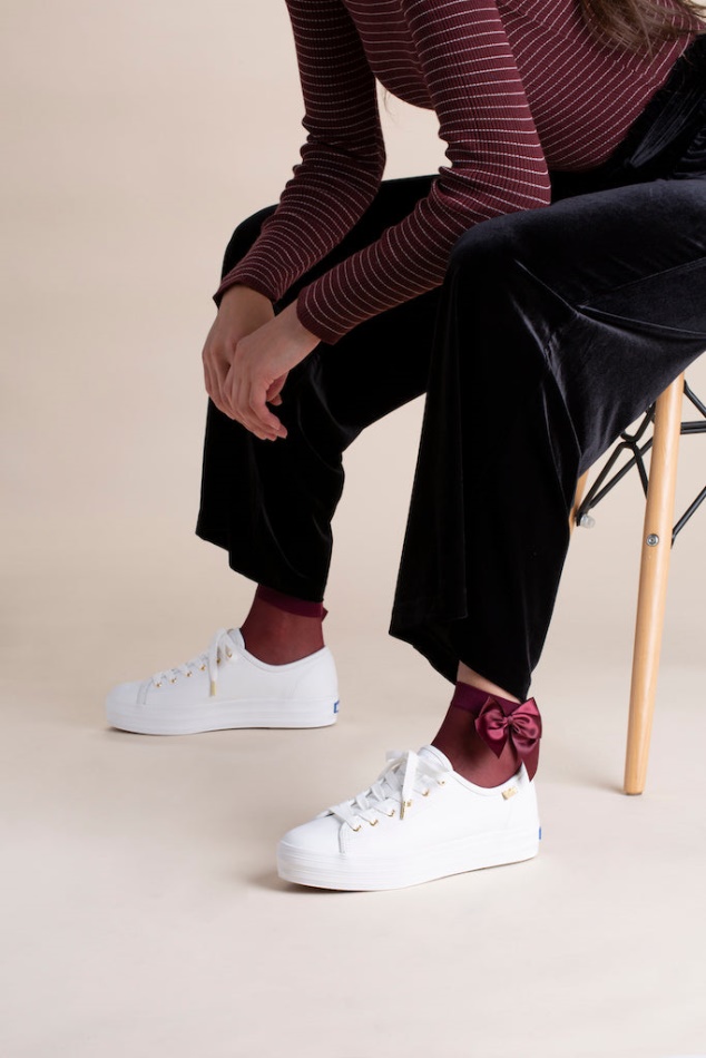 Zapatillas Keds Mujer Triple Kick Luxe Cuero Blancas