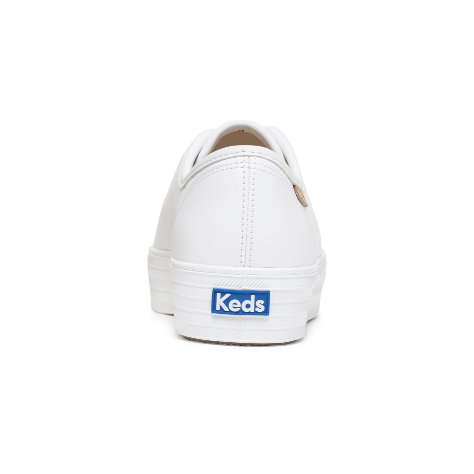 Zapatillas Keds Mujer Triple Kick Luxe Cuero Blancas
