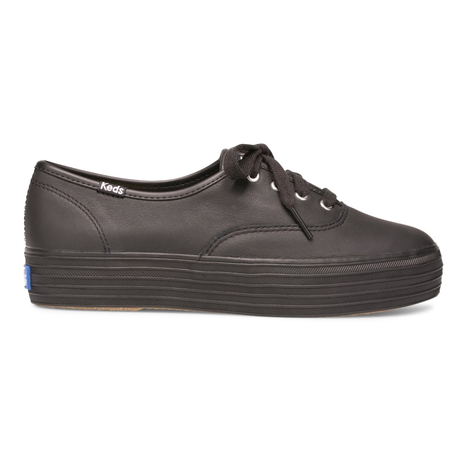 Keds Mujer Cuero Triple Negro