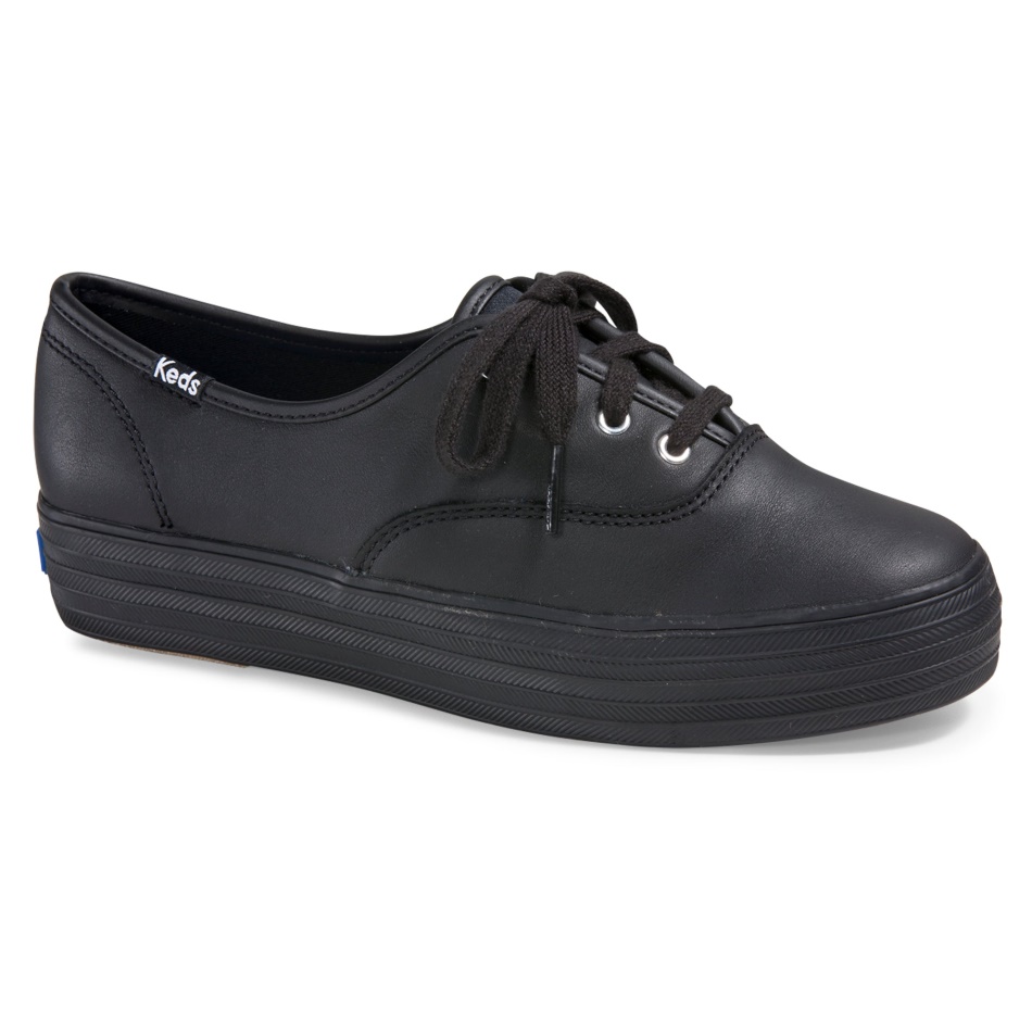 Keds Mujer Cuero Triple Negro