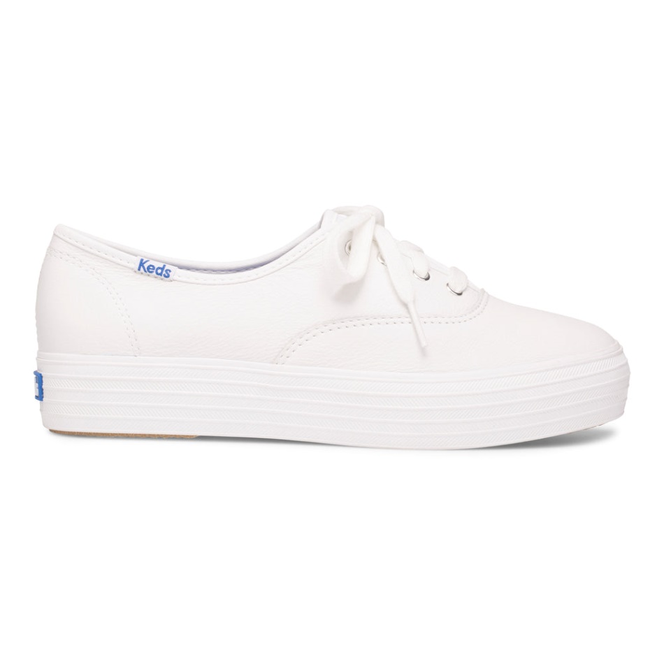 Zapatillas Keds Mujer Triple Cuero Blancas