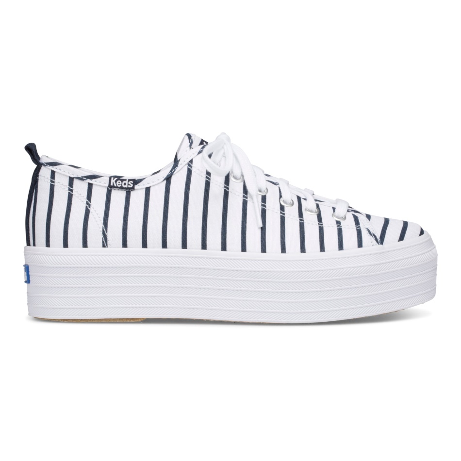 Keds Mujer Triple Up Breton Stripes White-Navy