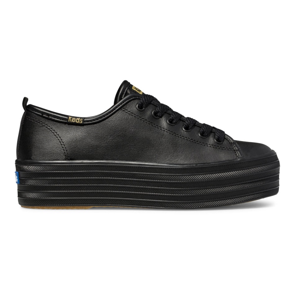 Keds Mujer Triple Up Cuero Negro