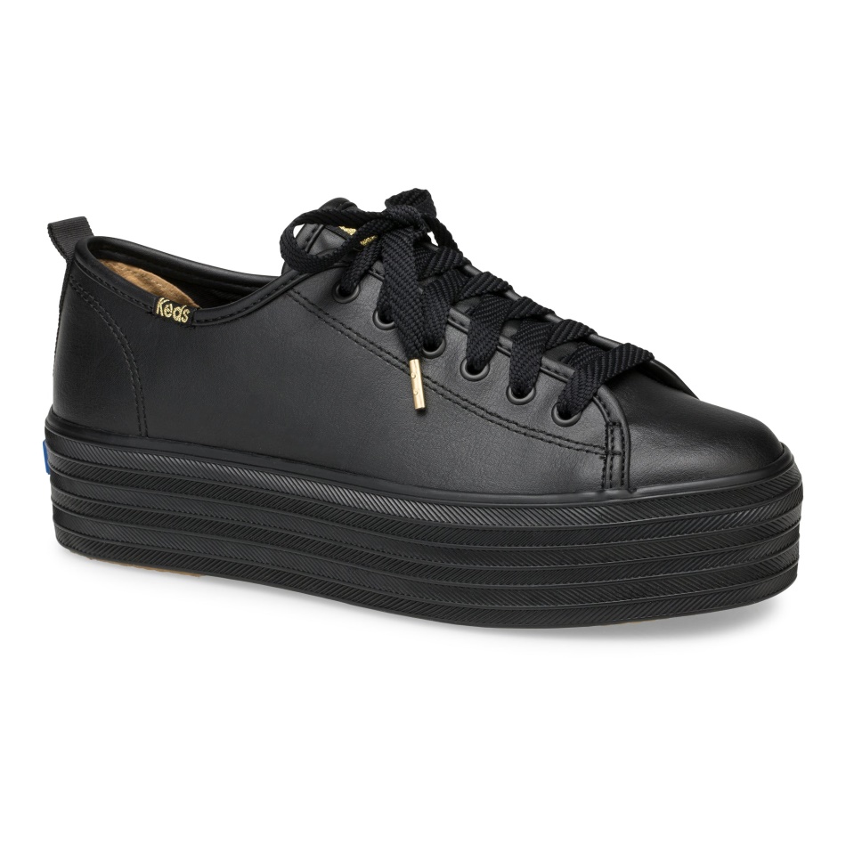 Keds Mujer Triple Up Cuero Negro