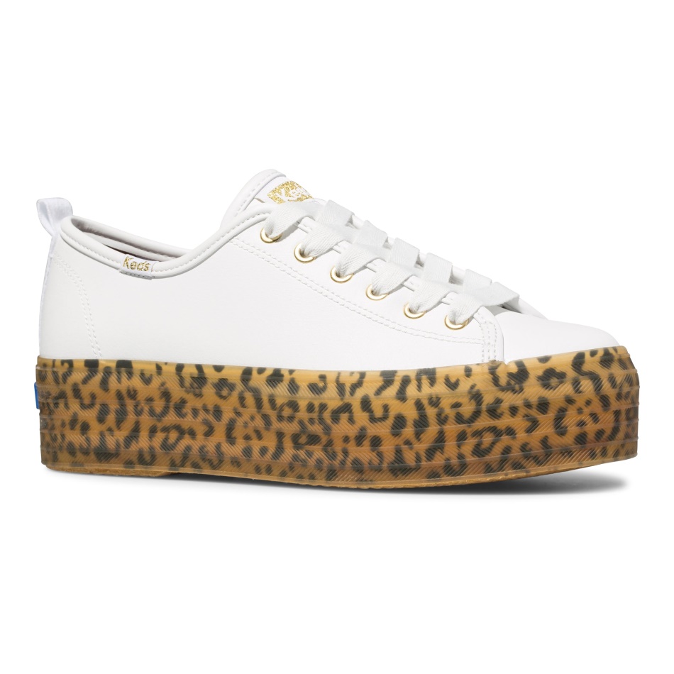 Keds Mujer Triple Up Cuero Foxing Blanco