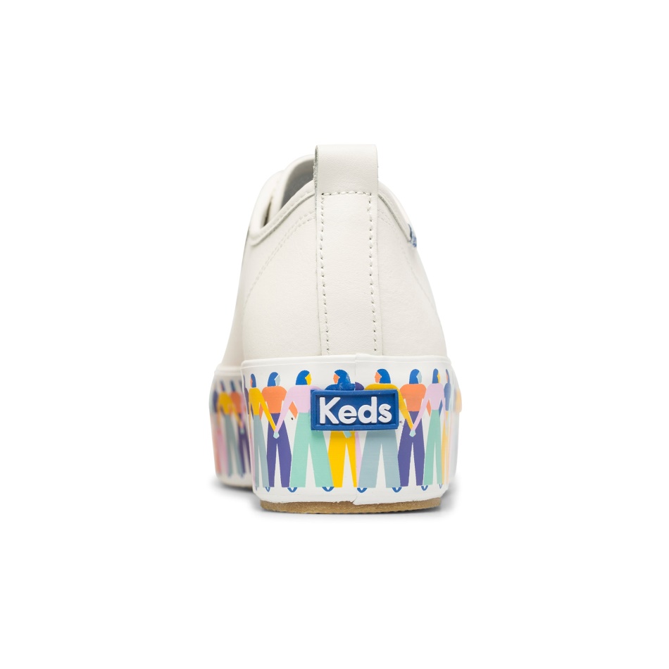 Keds Mujer Triple Up Leather Rainbow People De Elizabeth Olwen Blanco Multi