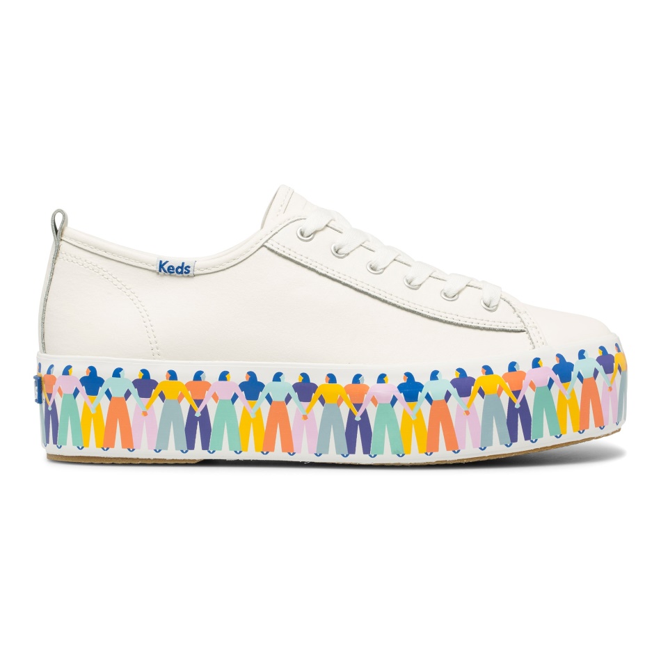 Keds Mujer Triple Up Leather Rainbow People De Elizabeth Olwen Blanco Multi