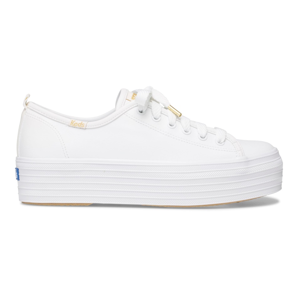 Keds Mujer Triple Up Cuero Blanco