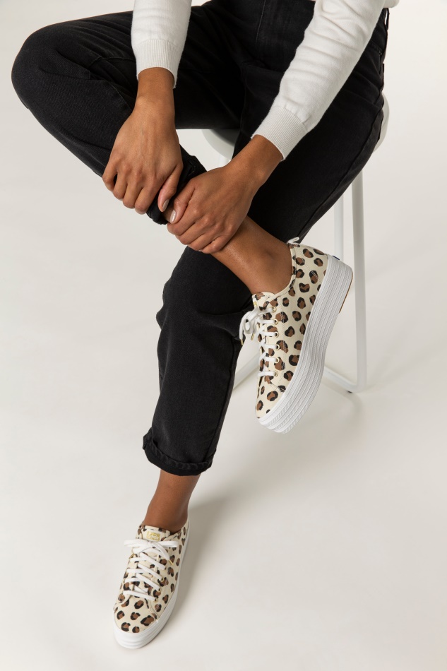 Keds Triple Up Leopard Cream Para Mujer