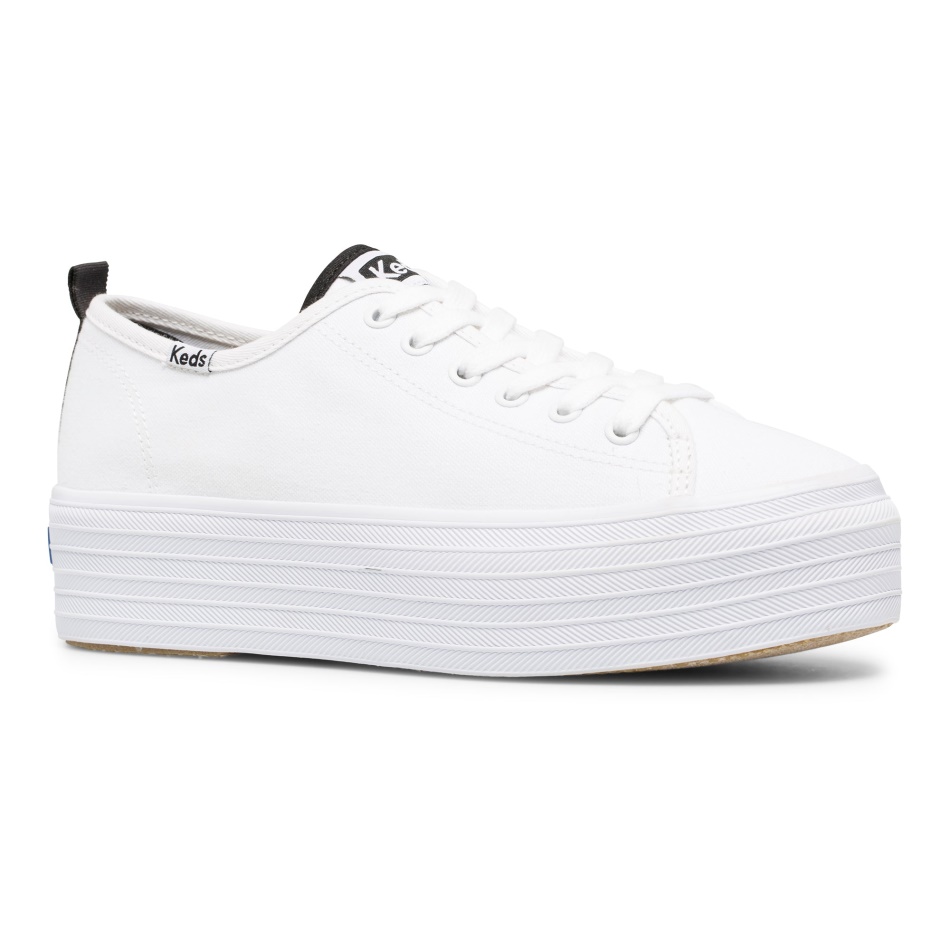 Keds Mujer Triple Up Organic Core Canvas Blanco